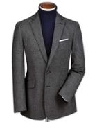 Charles Tyrwhitt Charles Tyrwhitt Slim Fit Black And Grey Puppytooth Cotton Flannel Cotton Jacket Size 36