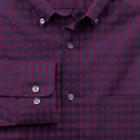Charles Tyrwhitt Charles Tyrwhitt Classic Fit Non-iron Gingham Berry And Navy Cotton Dress Shirt Size Small