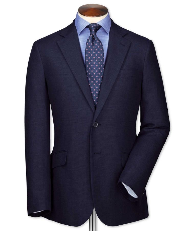 Charles Tyrwhitt Charles Tyrwhitt Slim Fit Navy Linen Jacket