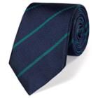 Charles Tyrwhitt Charles Tyrwhitt Classic Navy And Green Textured Stripe Tie