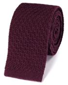Charles Tyrwhitt Slim Burgundy Wool Knitted Classic Tie By Charles Tyrwhitt
