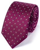 Charles Tyrwhitt Charles Tyrwhitt Slim Magenta Silk Classic Mini Paisley Tie