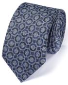Charles Tyrwhitt Mid Blue Linen Mix Italian Luxury Circle Tie By Charles Tyrwhitt