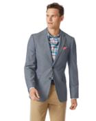  Classic Fit Light Blue Textured Stretch Cotton Cotton Jacket Size 40 By Charles Tyrwhitt