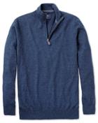 Charles Tyrwhitt Charles Tyrwhitt Indigo Cotton Cashmere Zip Neck Cotton/cashmere Sweater Size Small