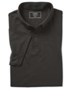  Charcoal Plain Short Sleeve Jersey Cotton Polo Size Large By Charles Tyrwhitt