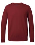  Dark Red Merino Crew Neck Merino Wool Sweater Size Large By Charles Tyrwhitt