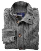 Charles Tyrwhitt Charles Tyrwhitt Grey Lambswool Cable Knit Cardigan Size Large