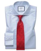  Extra Slim Fit Non-iron Blue Stripe Tyrwhitt Cool Cotton Dress Shirt Single Cuff Size 16/35 By Charles Tyrwhitt