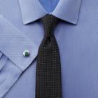 Charles Tyrwhitt Charles Tyrwhitt Extra Slim Fit Diamond Weave Non-iron Sky Blue Cotton Dress Shirt Size 17/33