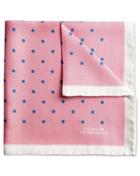 Charles Tyrwhitt Pink And Blue Silk Spot Classic Pocket Square By Charles Tyrwhitt