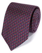  Navy And Red Car Print Classic Silk Tie By Charles Tyrwhitt
