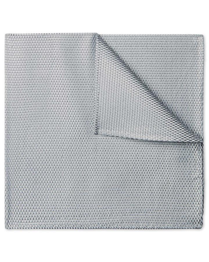  Silver Plain Silk Pocket Square By Charles Tyrwhitt