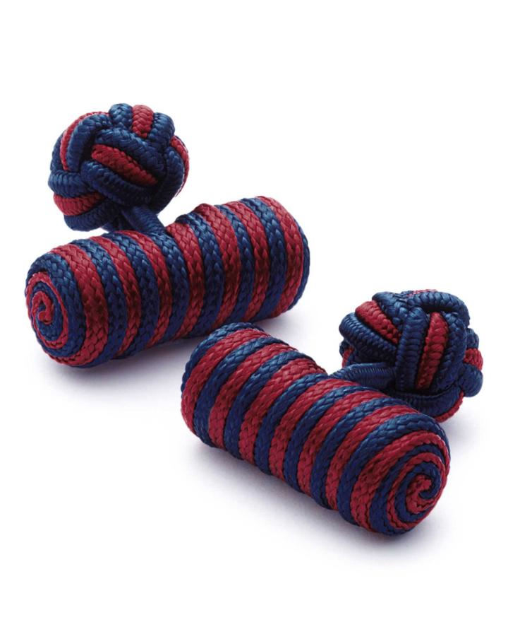 Charles Tyrwhitt Red And Navy Barrel Knot Cufflinks By Charles Tyrwhitt