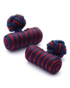 Charles Tyrwhitt Red And Navy Barrel Knot Cufflinks By Charles Tyrwhitt