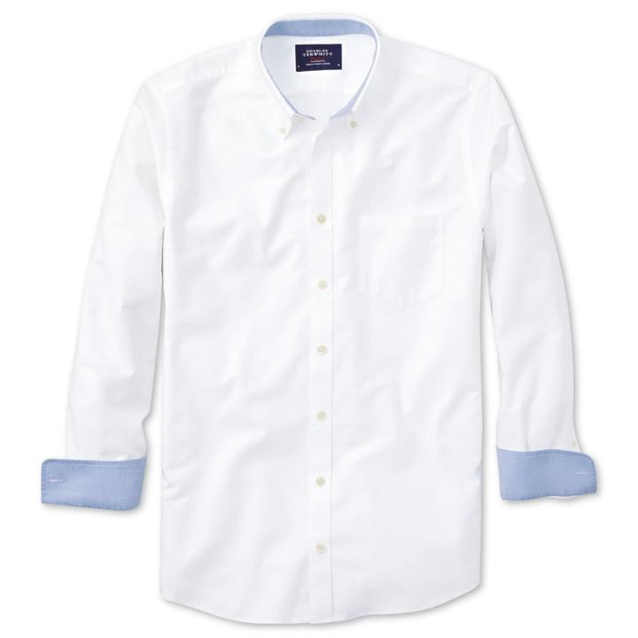 Charles Tyrwhitt Charles Tyrwhitt White Washed Oxford Extra Slim Fit Shirt (xl)