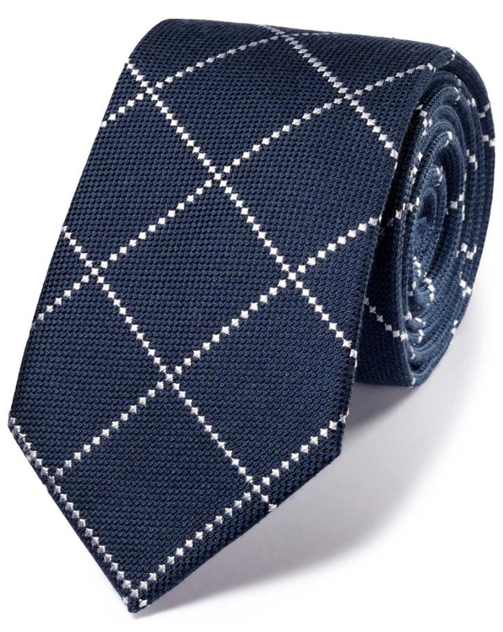 Charles Tyrwhitt Charles Tyrwhitt Navy Classic Windowpane Check Tie