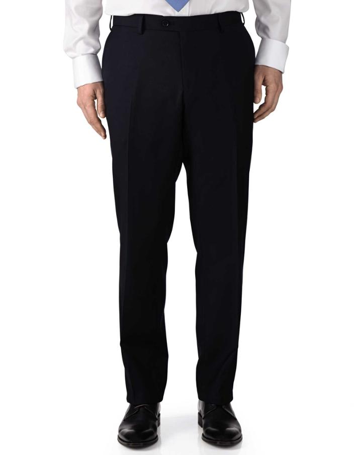  Navy Extra Slim Fit Twill Business Suit Wool Pants Size W28 L38 By Charles Tyrwhitt