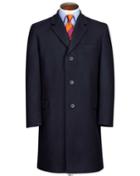 Charles Tyrwhitt Navy Wool And Cashmere Overwool/cashmere Coat Size 36 By Charles Tyrwhitt