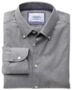 Charles Tyrwhitt Charles Tyrwhitt Extra Slim Fit Button-down Collar Business Casual Grey Cotton/wool Dress Shirt Size 15/32