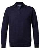  Navy Merino Wool Zip Through Cardigan Size Large By Charles Tyrwhitt