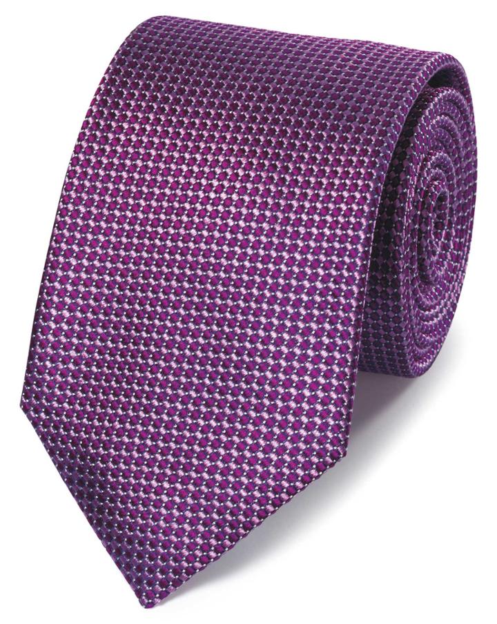 Purple Tonal Silk Classic Tie By Charles Tyrwhitt