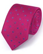  Dark Pink Silk Classic Spot Tie By Charles Tyrwhitt