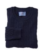Charles Tyrwhitt Charles Tyrwhitt Navy Lambswool Cable Knit Crew Neck Sweater Size Large