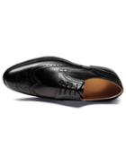 Charles Tyrwhitt Black Halton Wing Tip Brogue Derby Shoes Size 11.5 By Charles Tyrwhitt