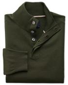 Charles Tyrwhitt Dark Green Merino Wool Button Neck Sweater Size Large By Charles Tyrwhitt