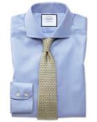 Charles Tyrwhitt Extra Slim Fit Spread Collar Non-iron Herringbone Sky Blue Cotton Dress Shirt French Cuff Size 14.5/32 By Charles Tyrwhitt