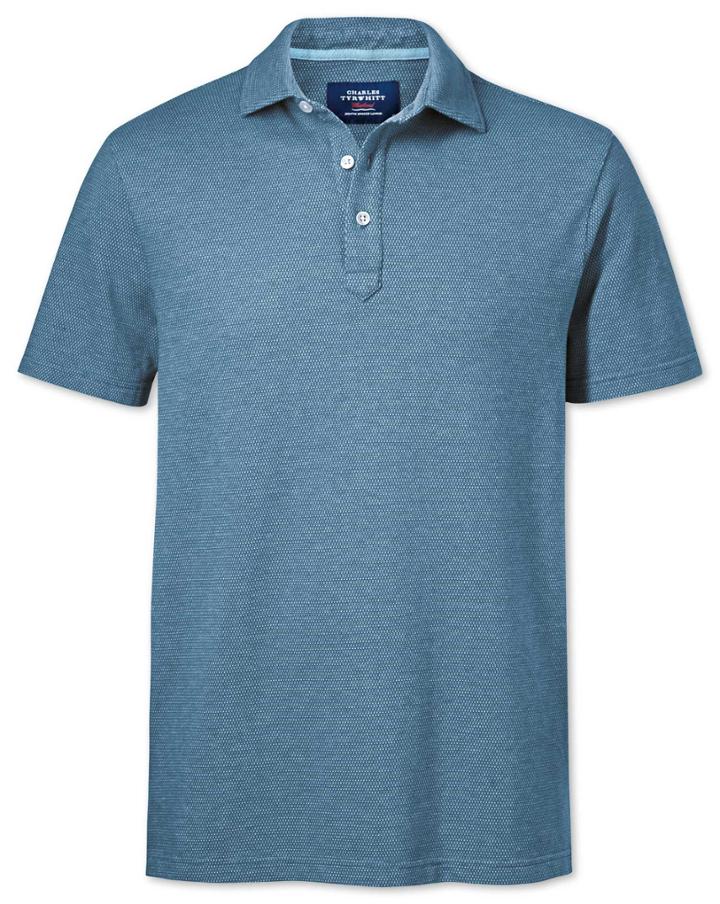 Charles Tyrwhitt Blue And Sky Blue Birds Eye Cotton Polo Size Xs By Charles Tyrwhitt