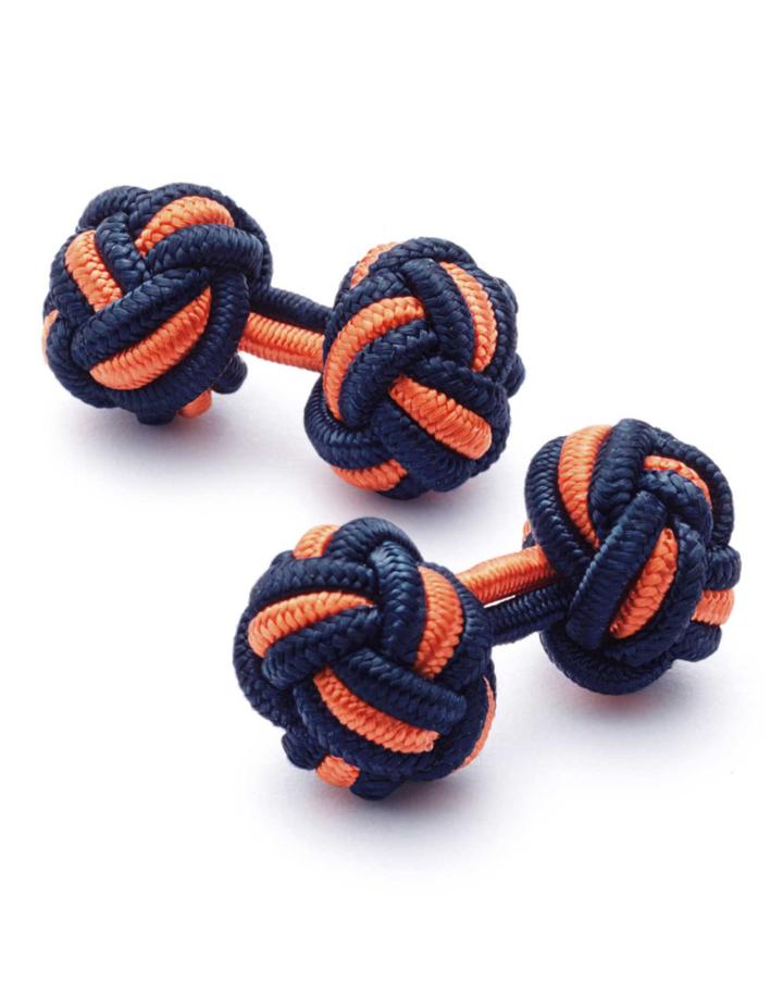 Charles Tyrwhitt Navy And Orange Knot Cufflinks By Charles Tyrwhitt
