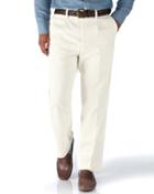 Charles Tyrwhitt Charles Tyrwhitt Chalk Classic Fit Single Pleat Cotton Chino Pants Size W32 L30