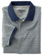 Charles Tyrwhitt Charles Tyrwhitt Slim Fit Blue And Grey Striped Pique Cotton Polo Size Xs