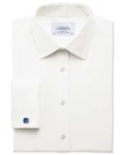 Charles Tyrwhitt Charles Tyrwhitt Slim Fit Non-iron Poplin Cream Cotton Dress Shirt Size 14.5/32
