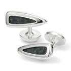Charles Tyrwhitt Charles Tyrwhitt Silver And Black Carbon Fibre Triangle Cuff Links