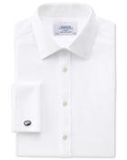 Charles Tyrwhitt Charles Tyrwhitt Classic Fit Non-iron Honeycomb White Cotton Dress Shirt Size 15/35