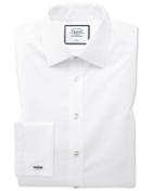  Extra Slim Fit Non-iron Poplin White Cotton Dress Shirt French Cuff Size 14.5/32 By Charles Tyrwhitt