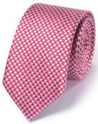 Charles Tyrwhitt Charles Tyrwhitt Slim Dark Pink Silk Classic Puppytooth Tie
