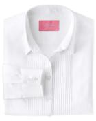 Charles Tyrwhitt Charles Tyrwhitt Women's Semi-fitted Cotton Pintuck White Shirt