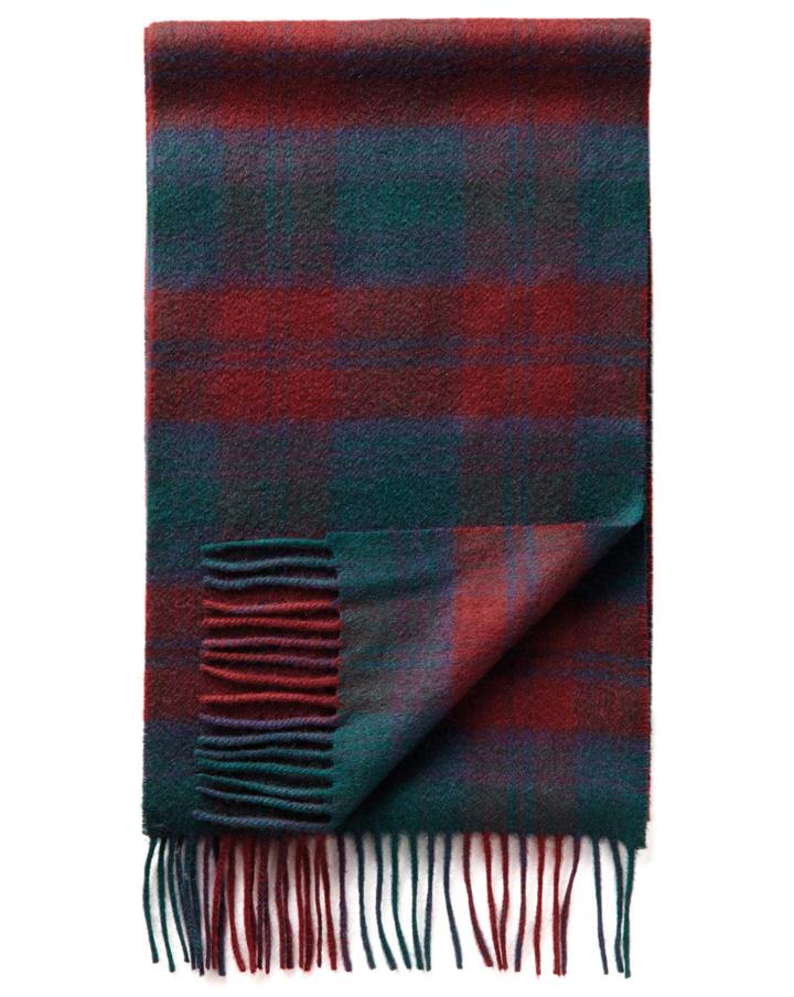  Burgundy Check Cashmere Scarf By Charles Tyrwhitt