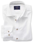 Charles Tyrwhitt Slim Fit Popover Twill Off-white Cotton Casual Shirt Single Cuff Size Large By Charles Tyrwhitt