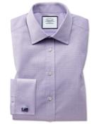  Classic Fit Lilac Cube Weave Egyptian Cotton Dress Shirt French Cuff Size 15.5/33 By Charles Tyrwhitt
