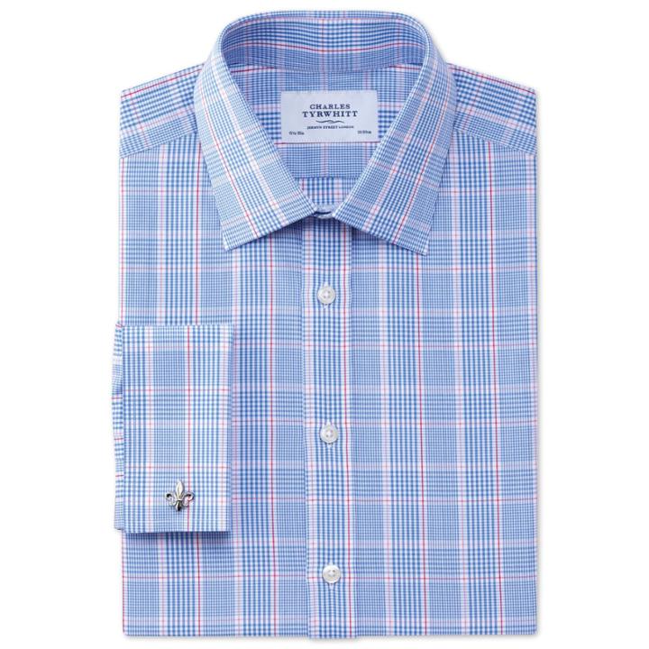 Charles Tyrwhitt Charles Tyrwhitt Pink Prince Of Wales Check Classic Fit Shirt (15 - 33)