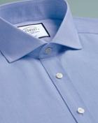  Extra Slim Fit Non-iron 4-way Stretch Blue Cotton Dress Shirt Single Cuff Size 15/32 By Charles Tyrwhitt
