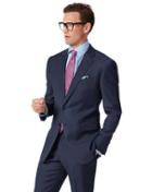  Mid Blue Slim Fit Twill Business Suit Wool Jacket Size 38 By Charles Tyrwhitt