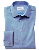 Charles Tyrwhitt Slim Fit Non-iron Square Weave Blue Cotton Dress Shirt Single Cuff Size 15/32 By Charles Tyrwhitt