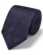  Navy Silk Textured Square Design Classic Tie By Charles Tyrwhitt