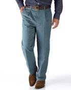 Charles Tyrwhitt Charles Tyrwhitt Airforce Blue Classic Fit Single Pleat Non-iron Cotton Chino Pants Size W34 L30